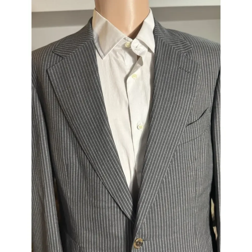 Tom Ford Gray Striped Wool 2 Piece Suit New 50R 40R 34x30.5 Trousers Notch Lapel